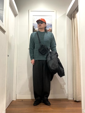 「アイテム（メガネ）」を使った、Yuya Sasakiさん（メンズ・179cm）の冬コーディネート