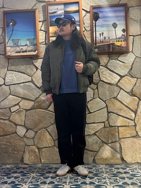 「アイテム（MA-1）」を使った、Yuya Sasakiさん（メンズ・179cm）の冬コーディネート