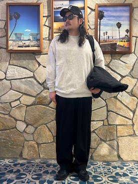 「URBAN RESEARCH Sonny Label（アーバンリサーチサニーレーベル）のヘビーウェイトコットンベーシックスウェット（スウェット）」を使った、Yuya Sasakiさん（メンズ・179cm）の秋コーディネート