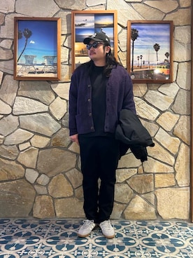 「KANEKO OPTICAL（カネコオプティカル）の『別注』KANEKO OPTICAL×URBAN RESEARCH　URA-06（メガネ）」を使った、Yuya Sasakiさん（メンズ・179cm）の冬コーディネート
