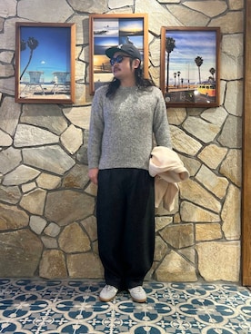「KANEKO OPTICAL（カネコオプティカル）の『別注』KANEKO OPTICAL×URBAN RESEARCH　URA-06（メガネ）」を使った、Yuya Sasakiさん（メンズ・179cm）の冬コーディネート