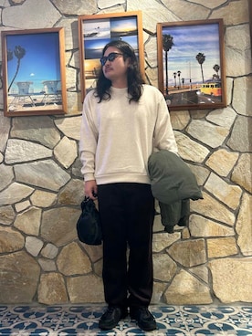 「KANEKO OPTICAL（カネコオプティカル）の『別注』KANEKO OPTICAL×URBAN RESEARCH　URA-06（メガネ）」を使った、Yuya Sasakiさん（メンズ・179cm）の秋コーディネート