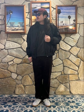 「アイテム（MA-1）」を使った、Yuya Sasakiさん（メンズ・179cm）の冬コーディネート