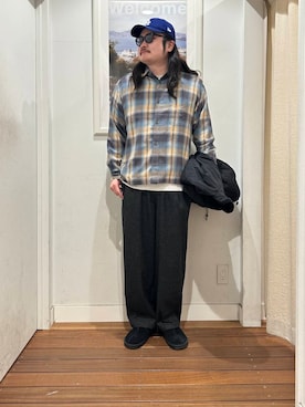 「KANEKO OPTICAL（カネコオプティカル）の『別注』KANEKO OPTICAL×URBAN RESEARCH　URA-06（メガネ）」を使った、Yuya Sasakiさん（メンズ・179cm）の冬コーディネート