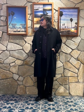 「KANEKO OPTICAL（カネコオプティカル）の『別注』KANEKO OPTICAL×URBAN RESEARCH　URA-06（メガネ）」を使った、Yuya Sasakiさん（メンズ・179cm）の冬コーディネート