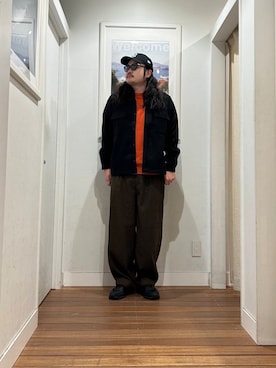 「KANEKO OPTICAL（カネコオプティカル）の『別注』KANEKO OPTICAL×URBAN RESEARCH　URA-06（メガネ）」を使った、Yuya Sasakiさん（メンズ・179cm）の冬コーディネート