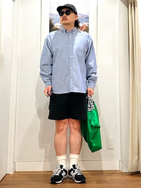 「URBAN RESEARCH Sonny Label（アーバンリサーチサニーレーベル）の抗菌オックスボタンダウンオーバーシャツ（シャツ/ブラウス）」を使った、Yuya Sasakiさん（メンズ・179cm）の夏コーディネート