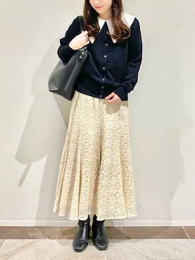 「総レース」｜karin_mamaさん（レディース・158cm）の冬コーディネート