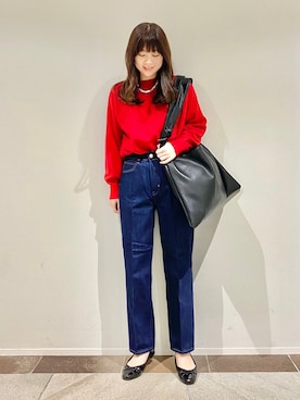 「ワンウォッシュデニム」｜karin_mamaさん（レディース・158cm）の冬コーディネート