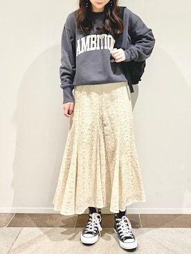 「総レース」｜karin_mamaさん（レディース・158cm）の冬コーディネート
