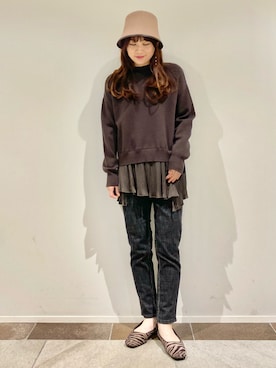 「プリーツニット」｜karin_mamaさん（レディース・158cm）の冬コーディネート