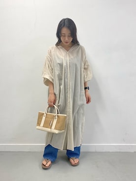「RODE SKO」｜「アイテム（シャツワンピース）」を使った、RODE SKO (ロデスコ)さん（レディース・158cm）の春コーディネート