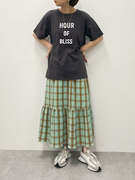 「Le temps riche（ルタンリッシュ）のアイテム（スカート）」を使った、さなさん（レディース・159cm）の夏コーディネート