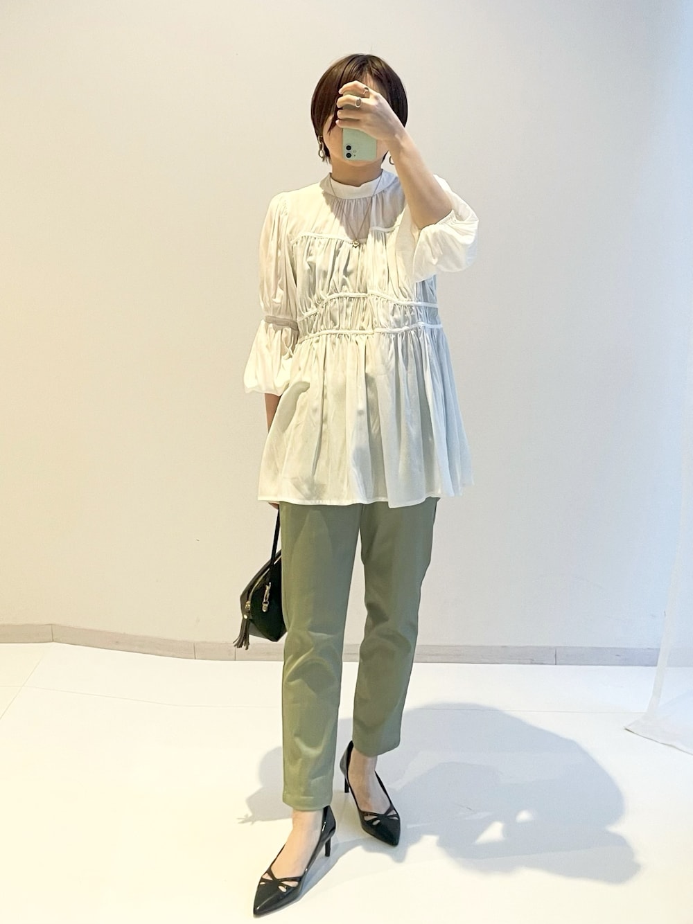 シャツ ブラウス レディース 変形ギャザーティアード Hana服 M/L ニッセン nissen 変形ギャザーティアードブラウス【Hana服】 通販【ニッセン】