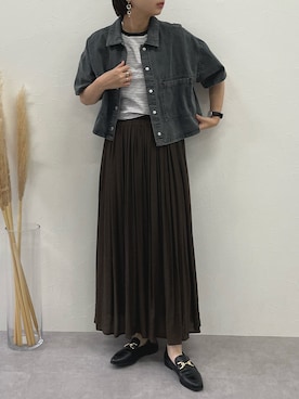 「Le temps riche（ルタンリッシュ）のアイテム（トップス）」を使った、さなさん（レディース・159cm）の夏コーディネート