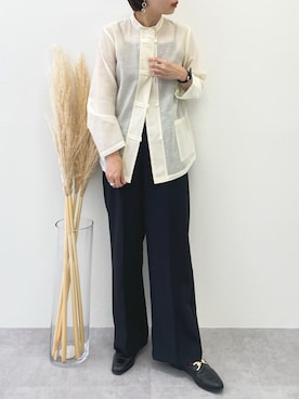 「Le temps riche（ルタンリッシュ）のアイテム（トップス）」を使った、さなさん（レディース・159cm）の夏コーディネート