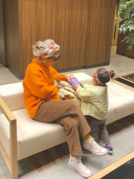 「アイテム（バレッタ/ヘアクリップ、オレンジ系）」を使った、naaaamiさん（レディース・158cm）の秋コーディネート