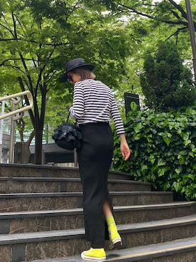 「ウエストイン」｜「アイテム（帽子）」を使った、naaaamiさん（レディース・158cm）の春コーディネート