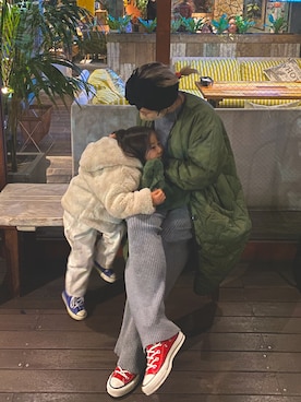 「ヘアバンド」｜「アイテム（その他アウター）」を使った、naaaamiさん（レディース・158cm）の冬コーディネート