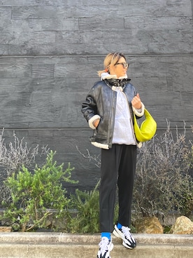 「Ungrid（アングリッド）のアイテム（ムートンコート）」を使った、naaaamiさん（レディース・158cm）の冬コーディネート