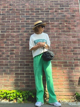 「CANAL JEAN（キャナルジーン）のアイテム（その他パンツ）」を使った、naaaamiさん（レディース・158cm）の春コーディネート