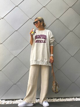 「ナイキスニーカー」｜「アイテム（セットアップ）」を使った、naaaamiさん（レディース・158cm）の秋コーディネート