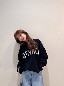 「GEVACO」｜「アイテム（ニット/セーター）」を使った、risa kawanakaさん（レディース・157cm）の冬コーディネート