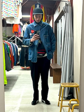 「アイテム（コインケース）」を使った、将軍さん（メンズ・188cm）の秋コーディネート