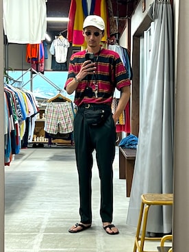 「アイテム（コインケース）」を使った、将軍さん（メンズ・188cm・30代）の夏コーディネート