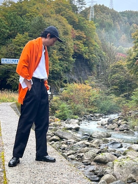 「HERMES（エルメス）のアイテム」を使った、将軍さん（メンズ・188cm）の秋コーディネート