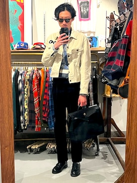 「Lee（リー）のアイテム」を使った、将軍さん（メンズ・188cm）の春コーディネート