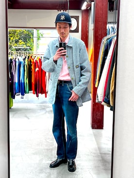 「アイテム（カバーオール）」を使った、将軍さん（メンズ・188cm）の春コーディネート