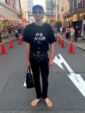 「アイテム（キャップ）」を使った、将軍さん（メンズ・188cm）の秋コーディネート