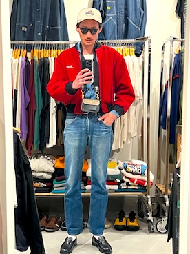 「Lee（リー）のアイテム（パンツ）」を使った、将軍さん（メンズ・188cm）の春コーディネート