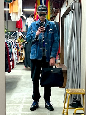 「HERMES（エルメス）のアイテム」を使った、将軍さん（メンズ・188cm）の春コーディネート