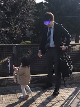 「アイテム（ネクタイ、ブルー系）」を使った、YossYさん（メンズ・171cm）の秋コーディネート