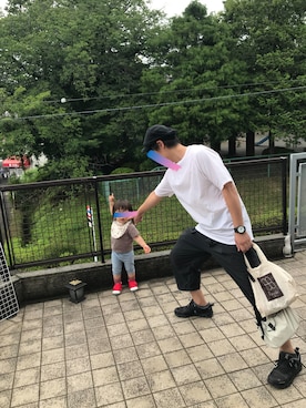「MIKI HOUSE（ミキハウス）のアイテム」を使った、YossYさん（メンズ・171cm）の夏コーディネート