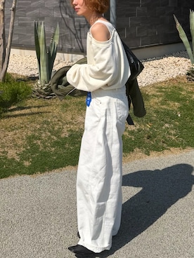 「UNTISHOLD（アンチショルド）のNaty -5 Leather（ブーツ、ブラック系）」を使った、Kumika☆さん（レディース・158cm）の春コーディネート