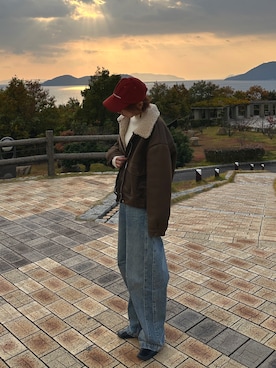 「アイテム（キャップ）」を使った、Kumika☆さん（レディース・158cm）の秋コーディネート