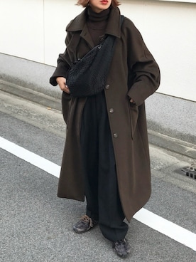 「アイテム（スラックス）」を使った、Kumika☆さん（レディース・158cm）の冬コーディネート