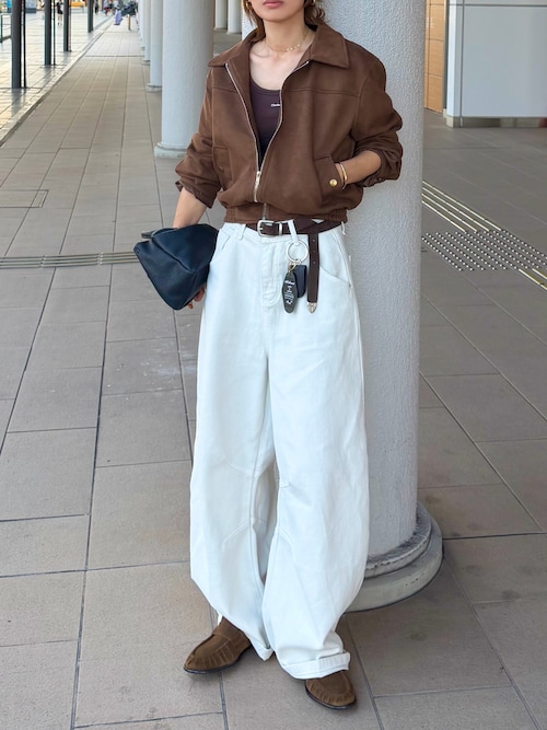 「CANAL JEAN(キャナルジーン)のEl mar ギャザーハンドルスクエアバッグ(ハンドバッグ)」を使った、Kumika☆さん(レディース・158cm)の秋コーディネート