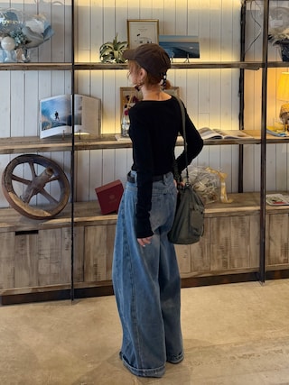 「THE SHINZONE（ザ　シンゾーン）の［THE SHINZONE/ザ シンゾーン］シアーリブ ボートネック ロングスリーブTシャツ（Tシャツ/カットソー）」を使った、Kumika☆さん（レディース・158cm）の春コーディネート