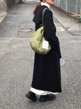 「キルティングバッグ」｜「アイテム（その他アウター）」を使った、Kumika☆さん（レディース・158cm）の冬コーディネート