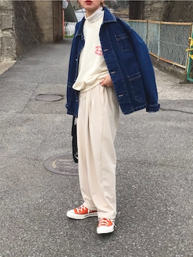 「ハーフスリーブ」｜「アイテム（ジャケット/アウター）」を使った、Kumika☆さん（レディース・158cm）の春コーディネート