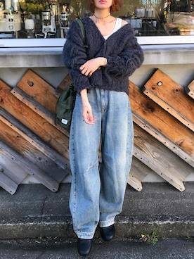 「LOEWE（ロエベ）のアイテム」を使った、Kumika☆さん（レディース・158cm）の冬コーディネート