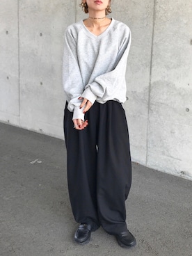 「Vネック」｜Kumika☆さん（レディース・158cm）の春コーディネート