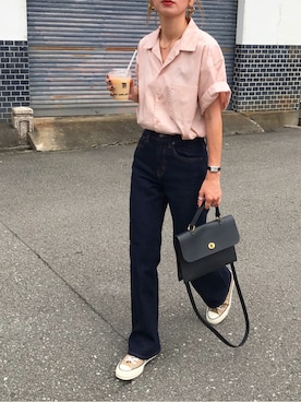 「mimi（ミミ）のアイテム（ショルダーバッグ）」を使った、Kumika☆さん（レディース・158cm）の夏コーディネート