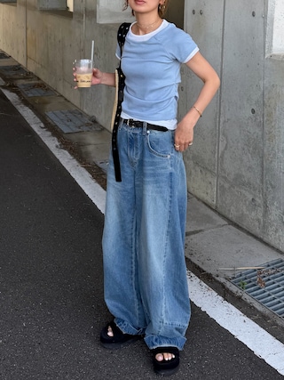 「UGG(アグ)のUGG / Goldenstar Hi Cutout Slide(サンダル)」を使った、Kumika☆さん(レディース・158cm)の夏コーディネート