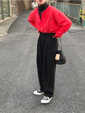 「SCYE BASICS（サイベーシックス）のアイテム（ショルダーバッグ）」を使った、Kumika☆さん（レディース・158cm）の春コーディネート