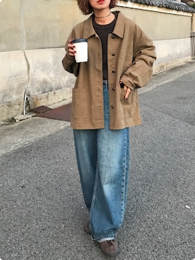 「アイテム（デニムパンツ）」を使った、Kumika☆さん（レディース・158cm）の秋コーディネート